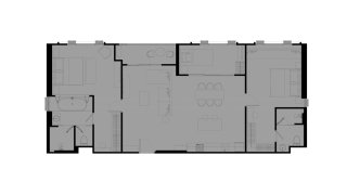 Apartment floor plan, 3 bedrooms in Title Serenity Naiyang No. 11016
