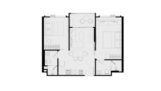 Apartment floor plan, 2 bedrooms in Title Serenity Naiyang No. 11013