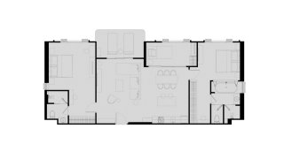 Apartment floor plan, 3 bedrooms in Title Serenity Naiyang No. 11015